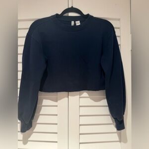 H&M Navy Blue‎ Cropped Sweatshirt by Divided